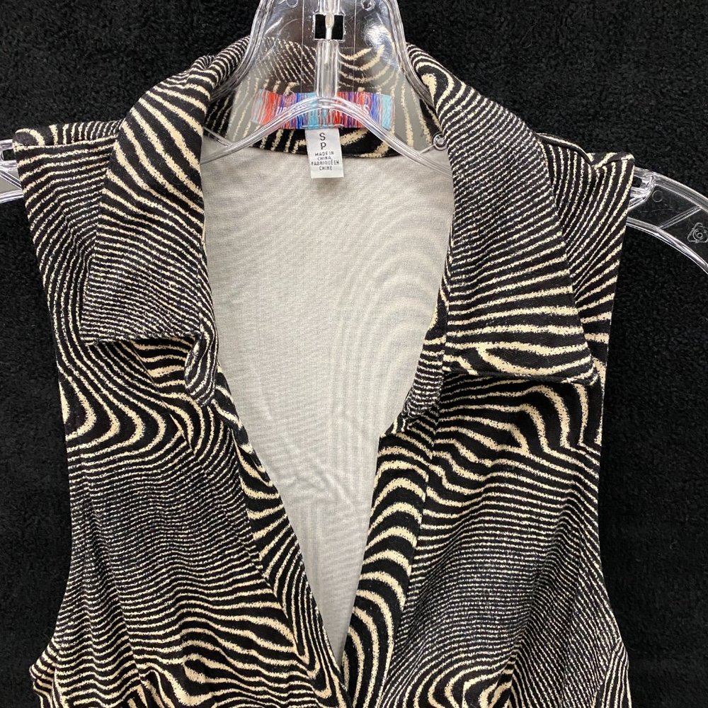 Urban Outfitters- Sleeveless Knit Dress Button-Down Zebra Print Black White- S - Picture 2 of 5